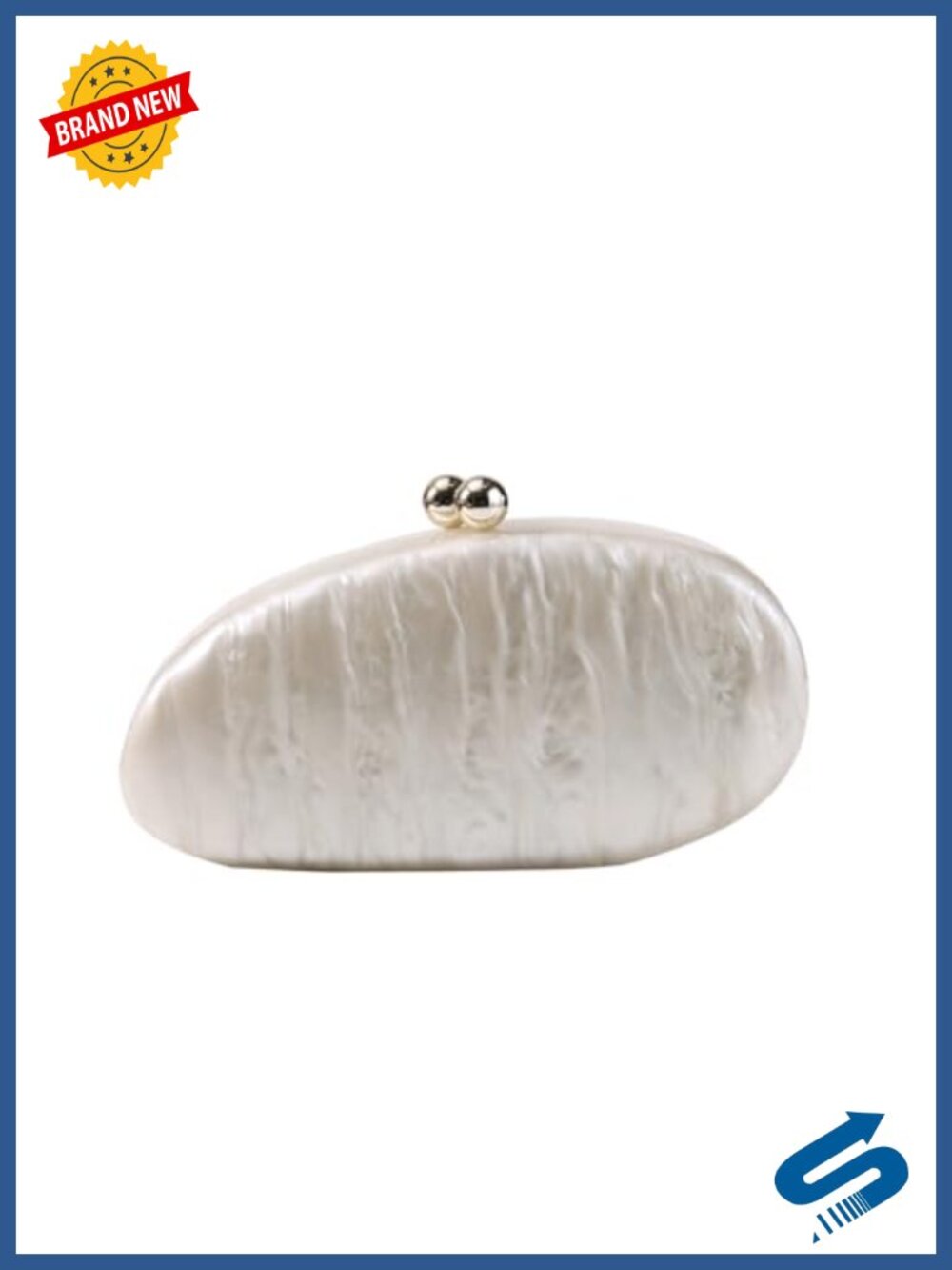 Shell Textured Evening Clutch Crossbody Chain Strap Party Wedding Bag